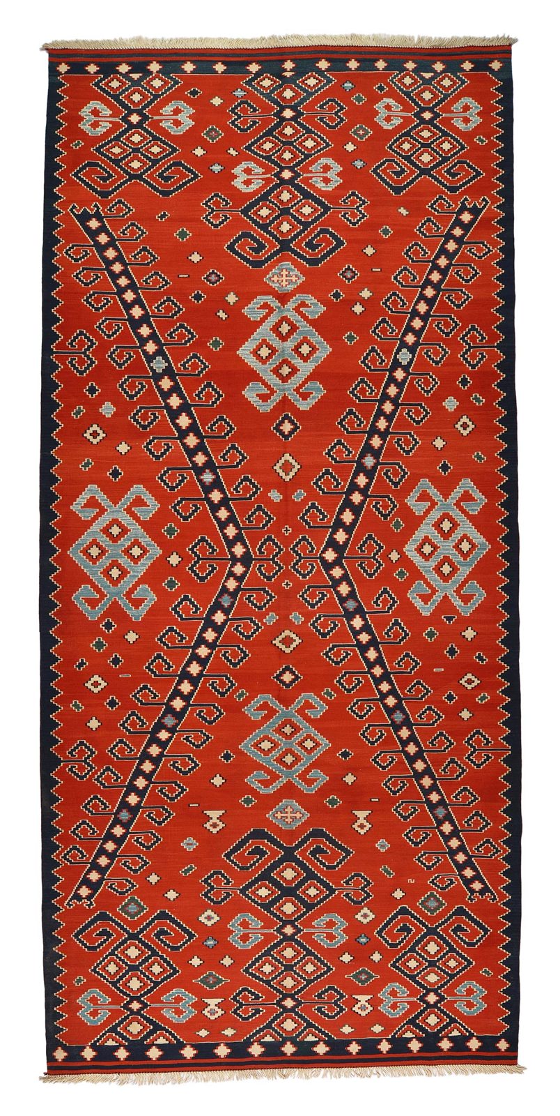 Kilim Runner — Terracotta Medallions