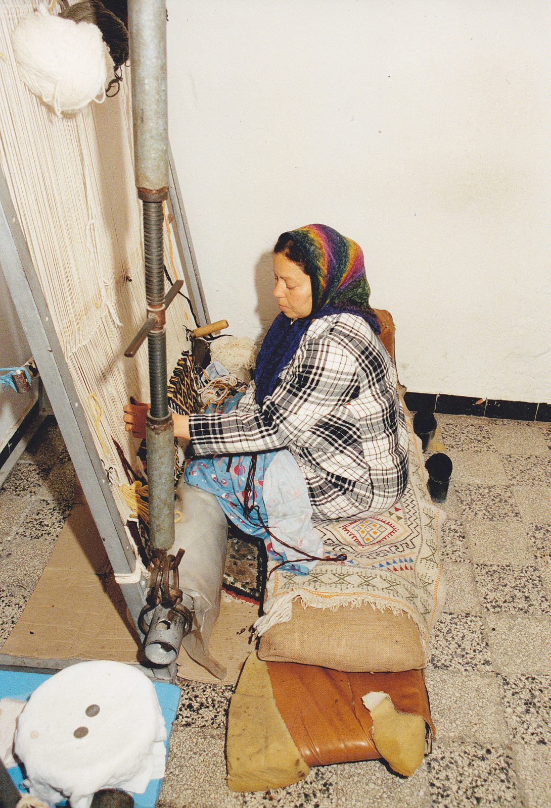 Weaver at the loom in Kairouan